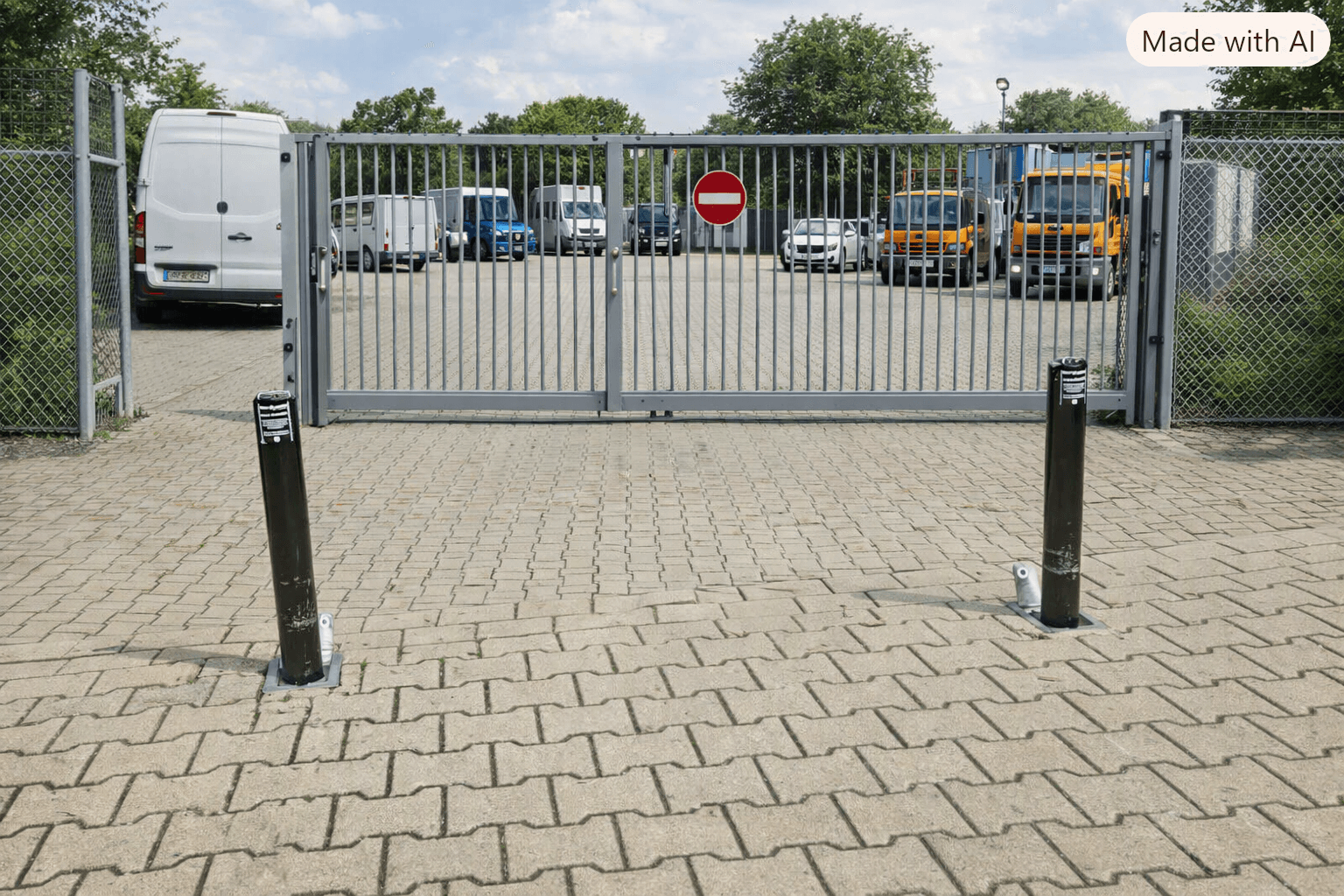 Toegangsbeheer opslagterrein met pollers RhinoSystems